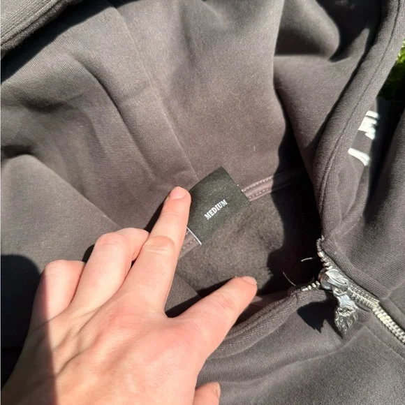Basically new civil regime brigade zip up hoodie in charcoal grey - size medium